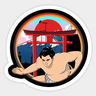 The Sumo at Mountain Fuji Sticker